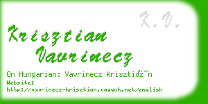krisztian vavrinecz business card